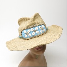 Callanan Resorts Fine Crocheted Raffia Sunhat Beaded Leather Hatband Mujer&apos;s  eb-59995876
